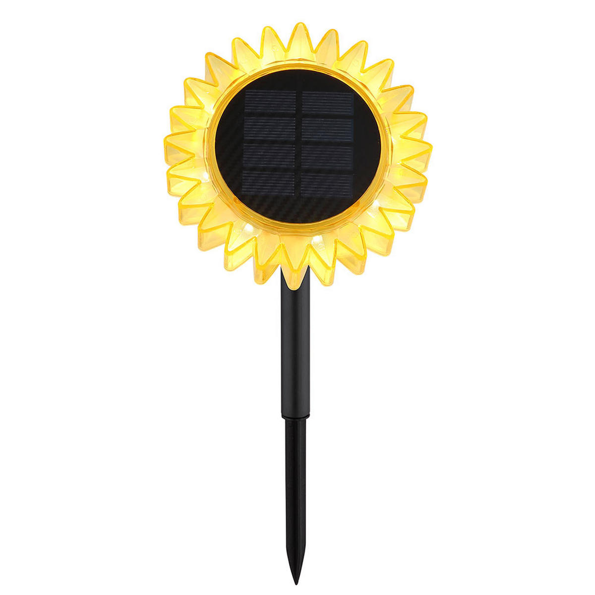 LED AUSSENLEUCHTE Sonnenblume Schwarz Gelb - Schwarz, Kunststoff (13/13/29.5cm) - Globo Lighting