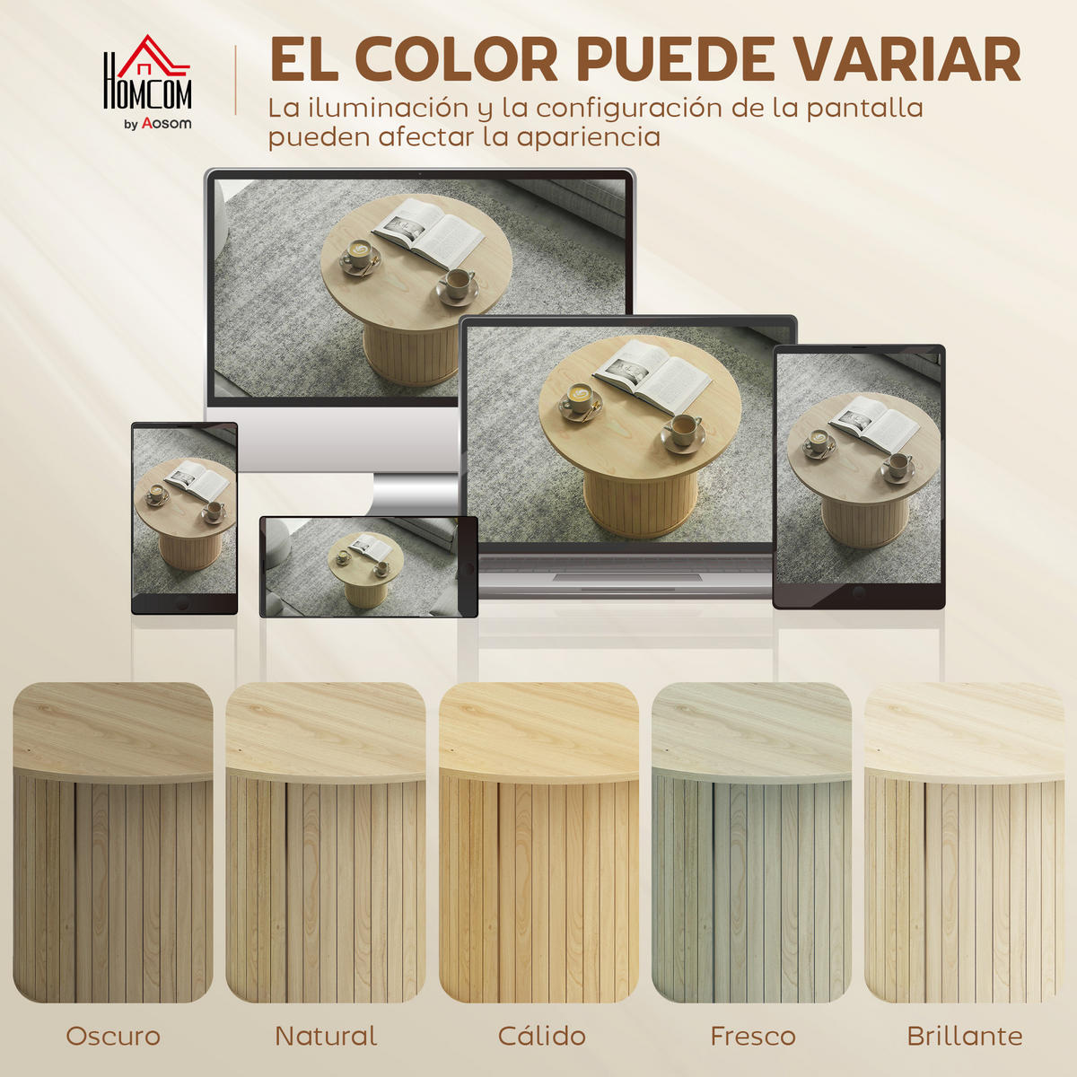 COUCHTISCH Beige 8 Stück - Beige, Naturmaterialien (60/60/40cm) - GiPP