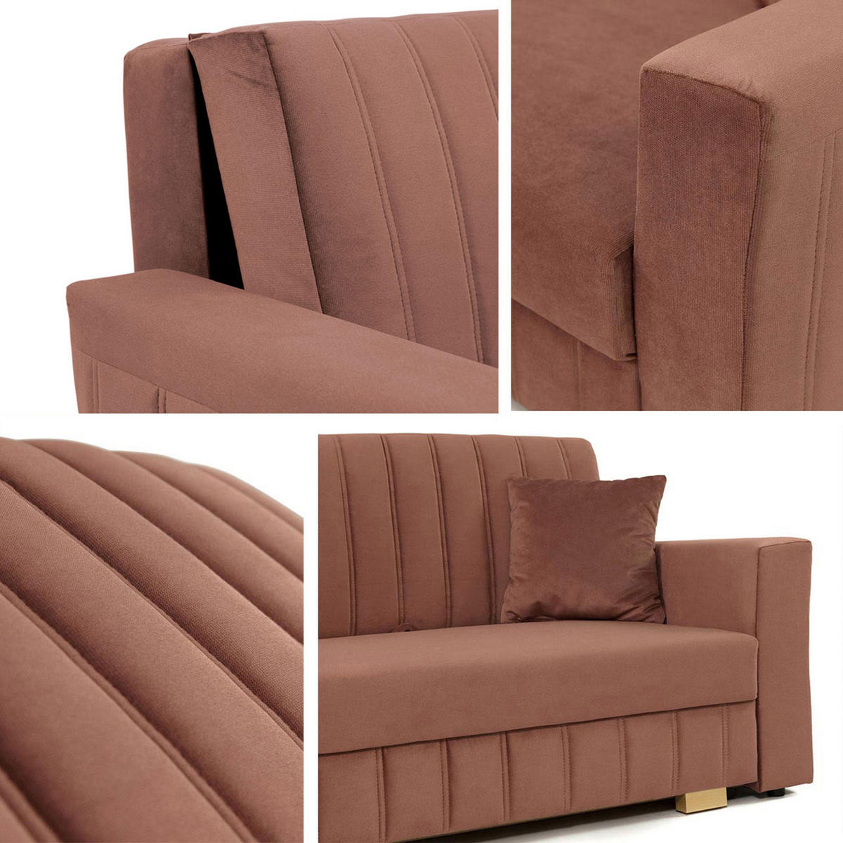 SCHLAFSOFA Viva Glam II - Hellgrau/Naturfarben, Holz/Kunststoff (145/85/98cm) - MIRJAN24