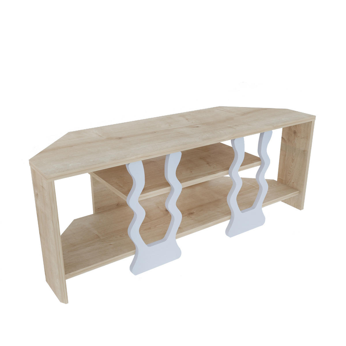 TV-ELEMENT Firal Hellbraun Weiß - Hellbraun/Weiß, Holzwerkstoff (35/41.8/110cm) - Decorotika