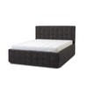 POLSTERBETT Calma Grande 180x200 in Plüsch Anthracite - Anthrazit, Holz (180/200cm) - Letti Moderni