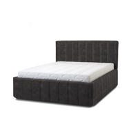 POLSTERBETT Calma Grande 160x200 in Plüsch Anthracite - Anthrazit, Holz (160/200cm) - Letti Moderni