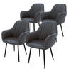 STUHL Kunstleder anthrazit 4er Set - Anthrazit, Metall (60/84/58cm) - ML-DESIGN