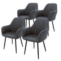 STUHL Kunstleder anthrazit 4er Set - Anthrazit, Metall (60/84/58cm) - ML-DESIGN