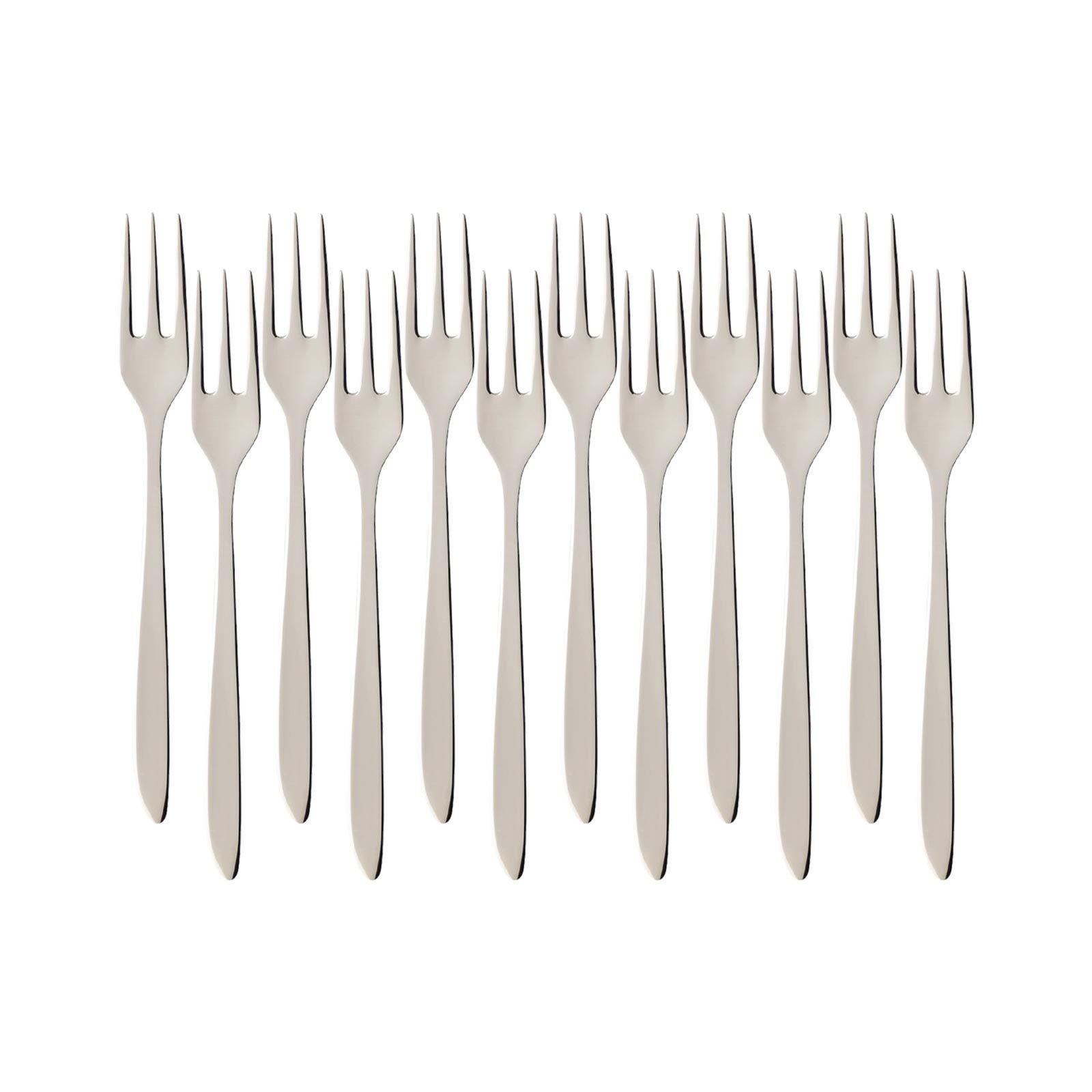KUCHENGABEL SoftWave silber 16 cm 12er Set - Silberfarben, Metall - Villeroy & Boch
