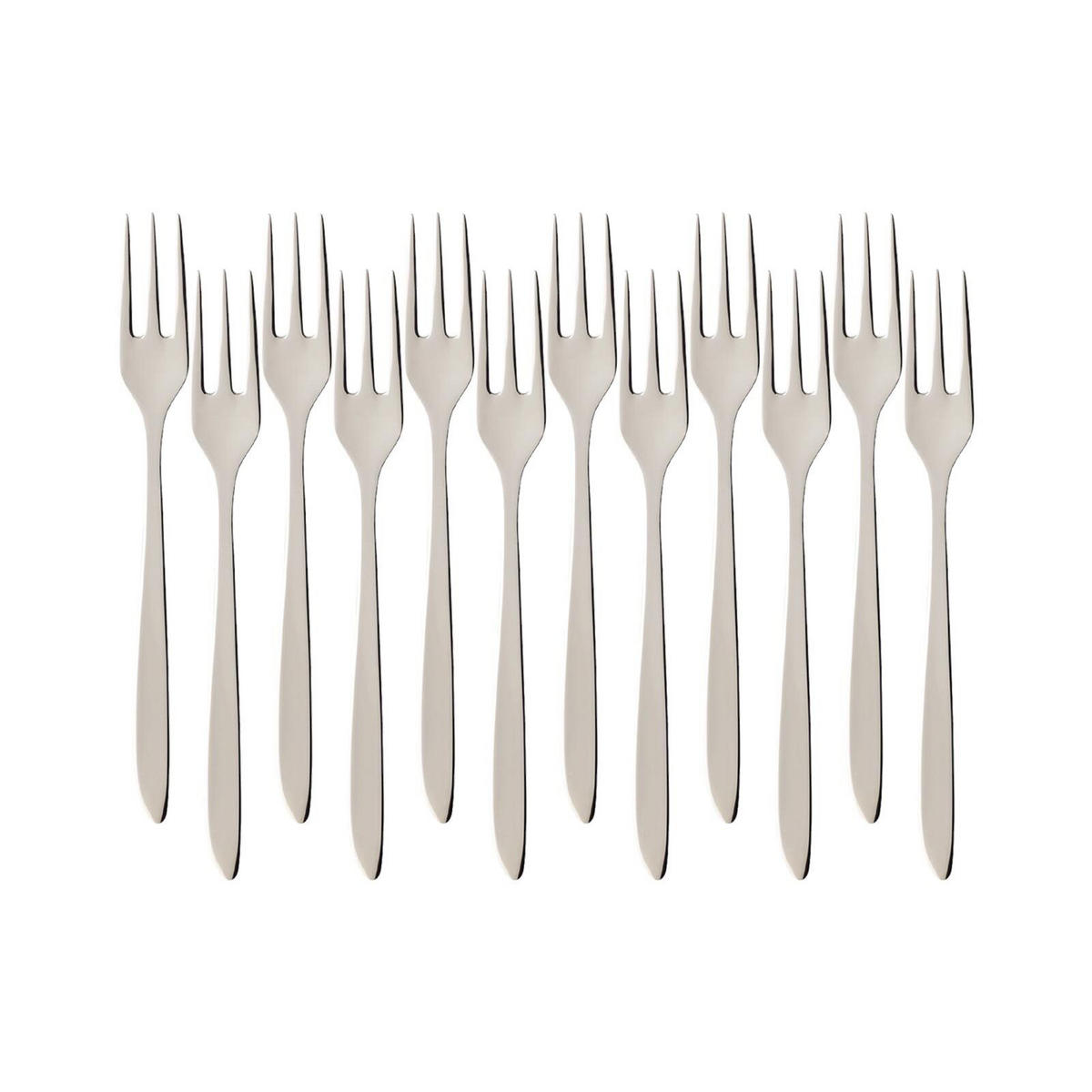 KUCHENGABEL SoftWave silber 16 cm 12er Set - Silberfarben, Metall - Villeroy & Boch
