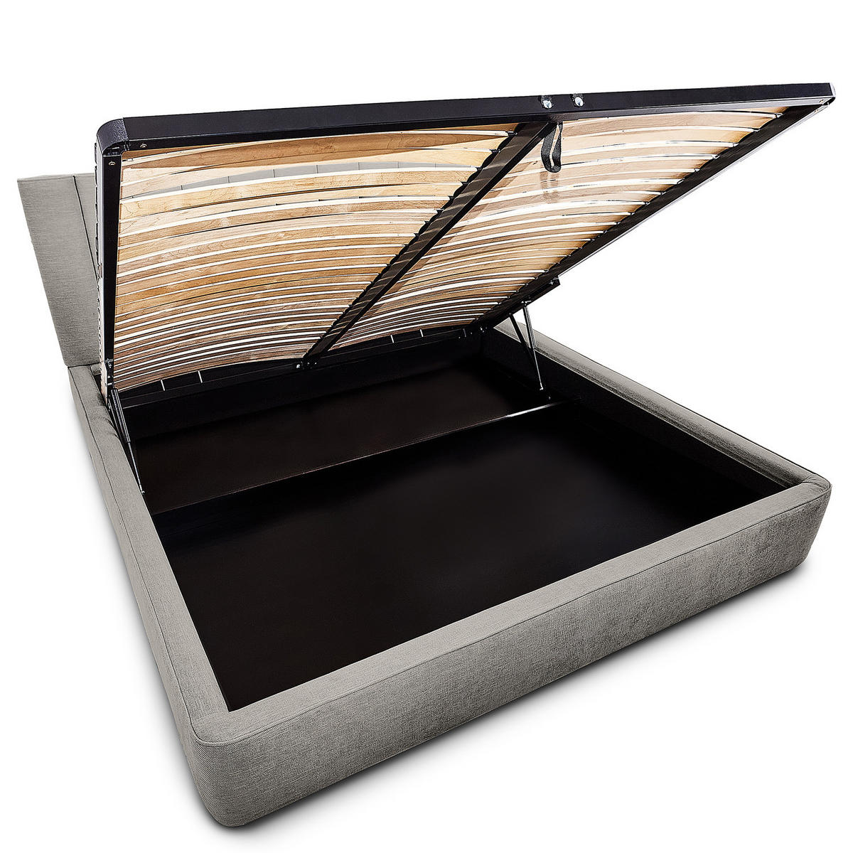 POLSTERBETT - Dunkelgrau, Textil (140/200cm) - home24