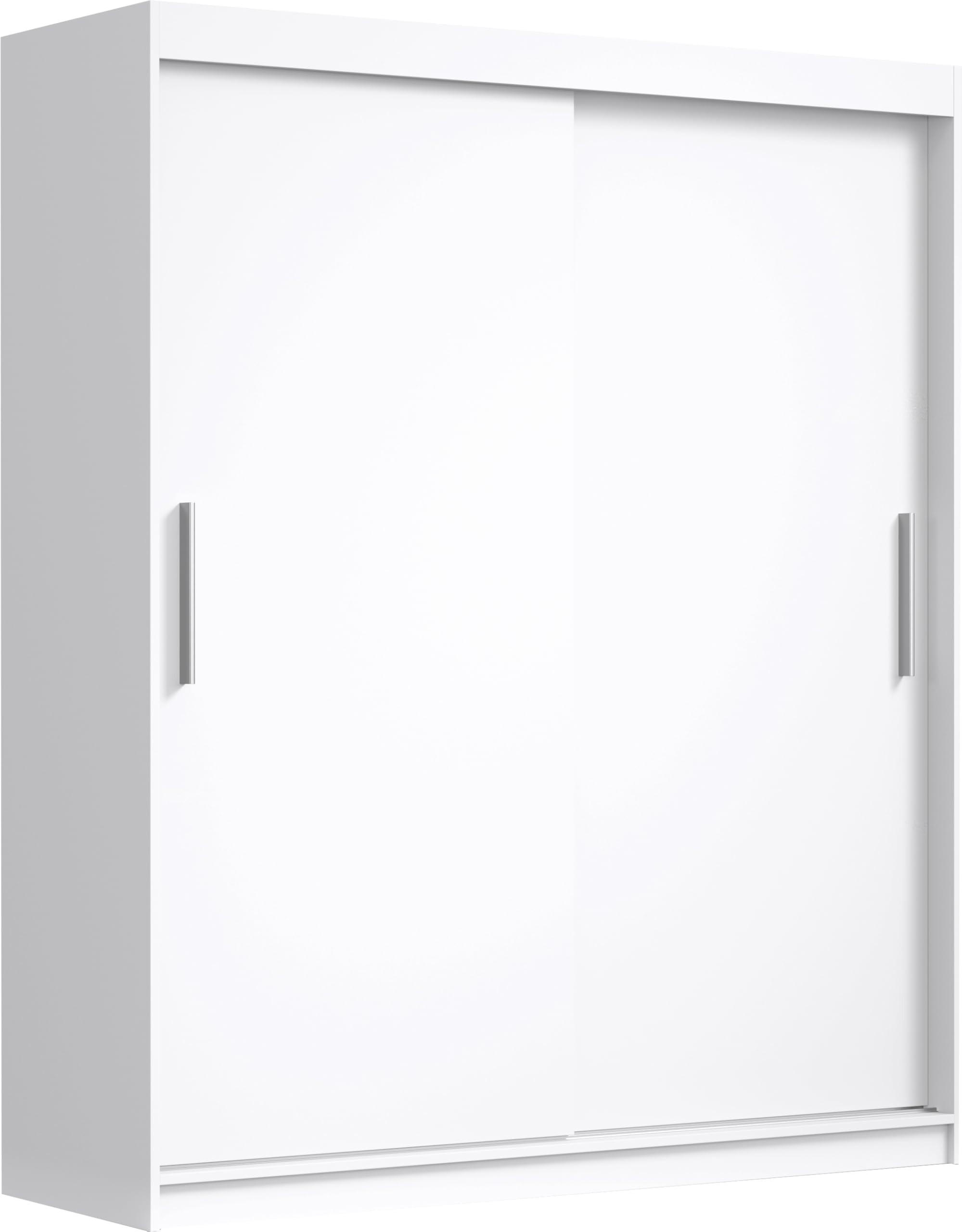 SCHIEBETÜRENSCHRANK Weiß - Weiß, Holzwerkstoff (215.5/180/59cm) - MebLocker