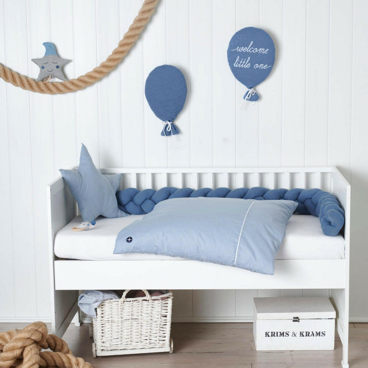BALLON-KISSEN "Welcome Little One" Blau - Blau, Textil (30/25cm) - nordic coast company