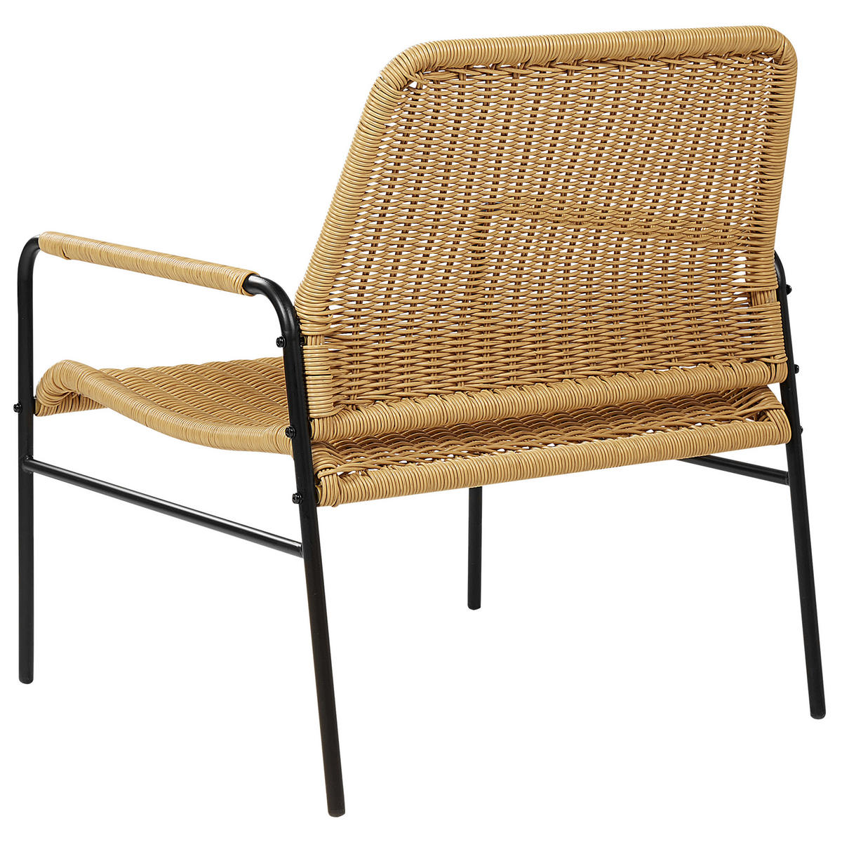 GARTENSTÜHLE 2er-SET aus Rattan Natur Prasimo - Beige/Schwarz, Naturmaterialien (63/78/67cm) - Beliani