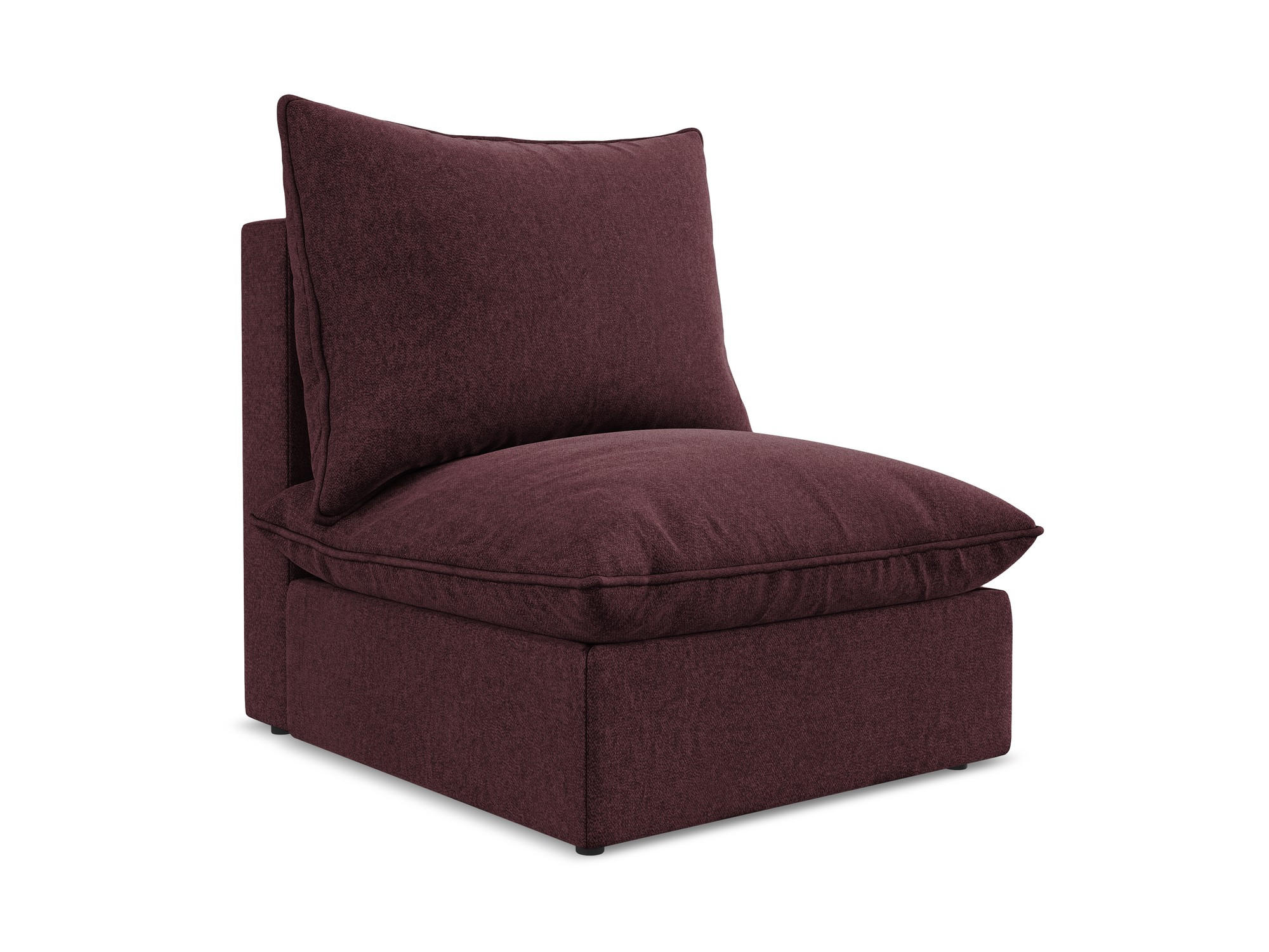 SOFAELEMENT Samt Stoff Rot - Bordeaux/Schwarz, Holzwerkstoff/Kunststoff (75/77/90cm) - Makamii