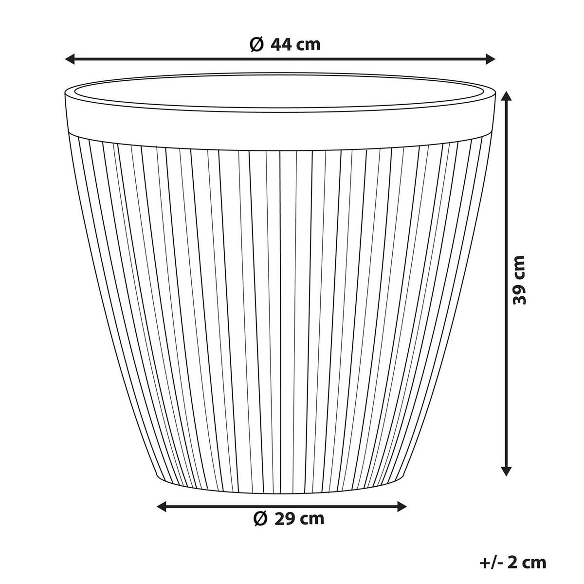 CVETLIČNI LONEC sivo rjava okrogel 44/44/39 cm Poka - siva, kamen (39cm) - Beliani