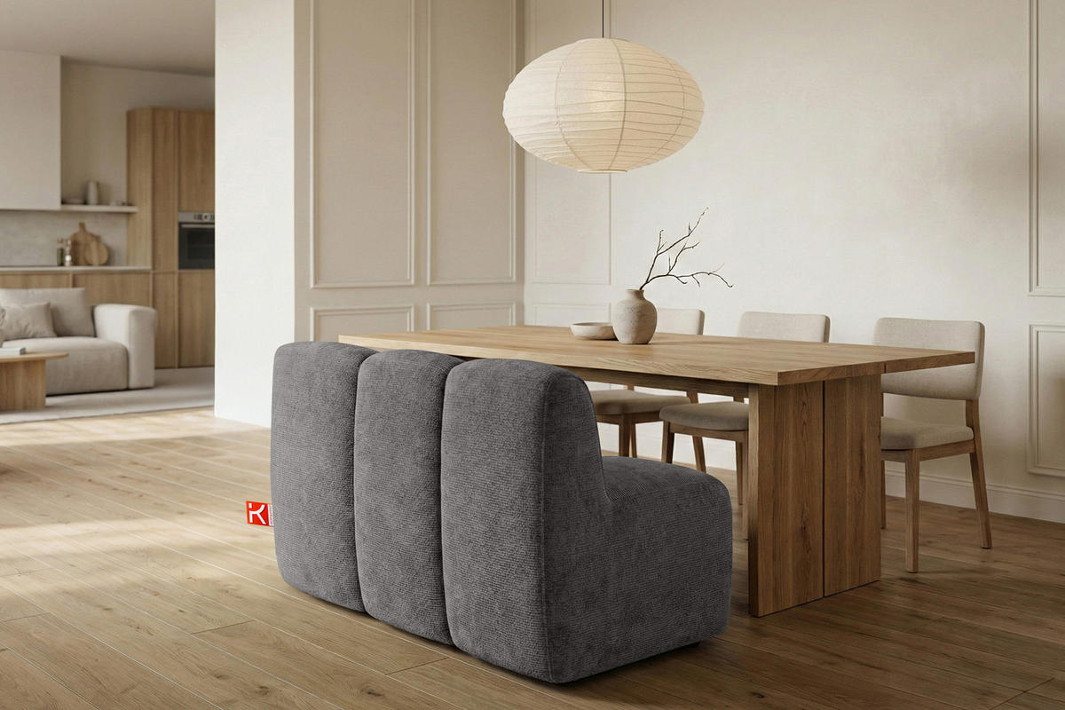 ESSZIMMERBANK BRESCO, Dunkelgrau - Dunkelgrau, Holz/Holzwerkstoff (123/80/72cm) - KONSIMO®
