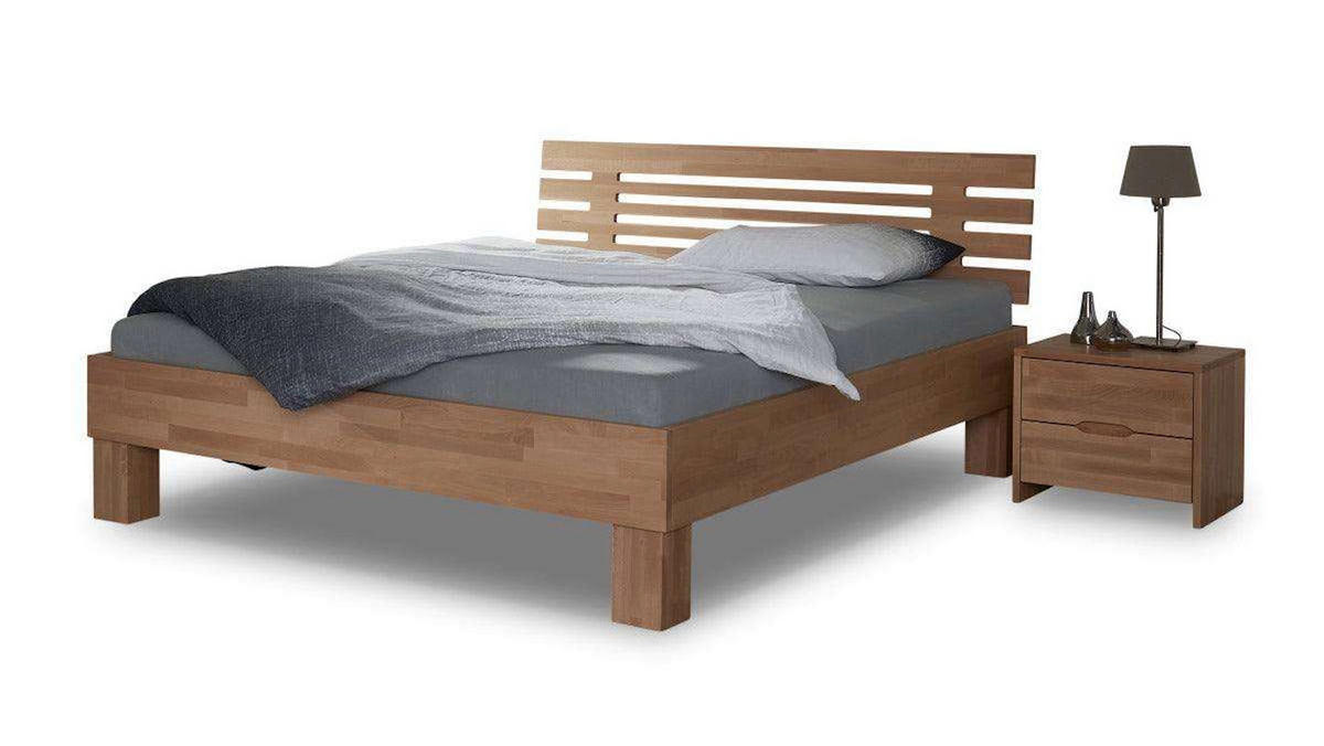 MASSIVHOLZBETT Basic 02 / 140 x 220 cm / buche-natur-geölt - Buchefarben, Holz (140/220cm) - BED BOX