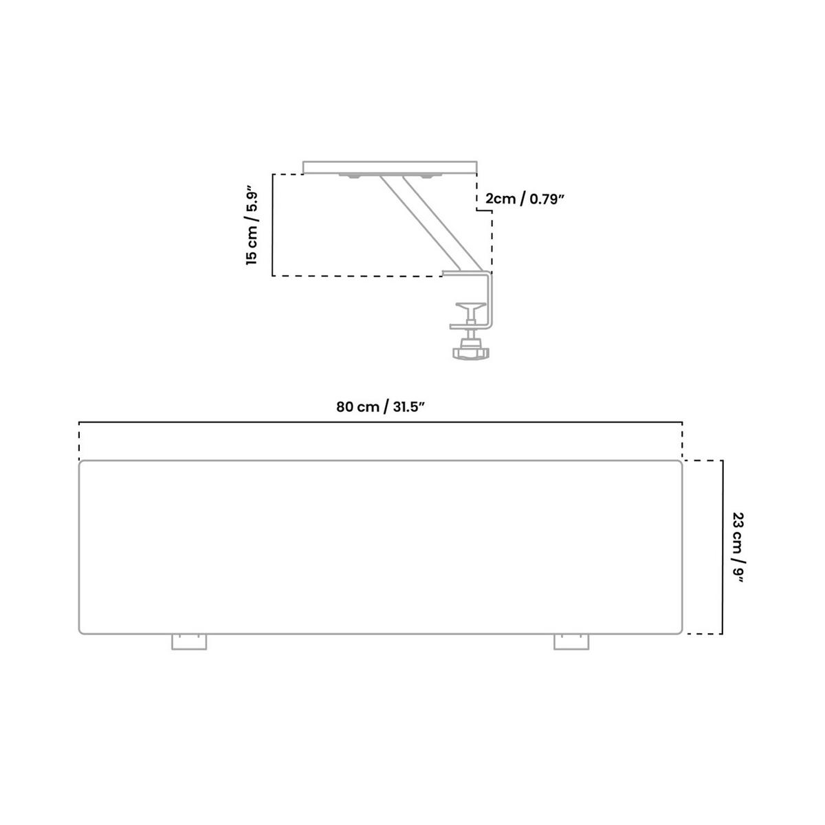 SCHREIBTISCHAUFSATZ Arena 80/23/15 cm Weiß - Weiß, Metall (23/80/15cm) - Arozzi