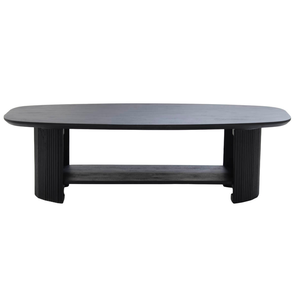 COUCHTISCH Oval Schwarz Holz 130x70x38cm - Schwarz, Holz (130/70/38cm) - Giga Meubel