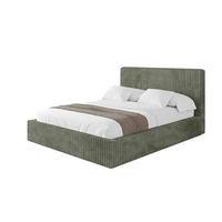 POLSTERBETT mit Bettkasten und Lattenrost, Boxbett ohne Matratze - ALOVA-V1 - Olivgrün, Holzwerkstoff/Textil (180/200cm) - ALTDECOR