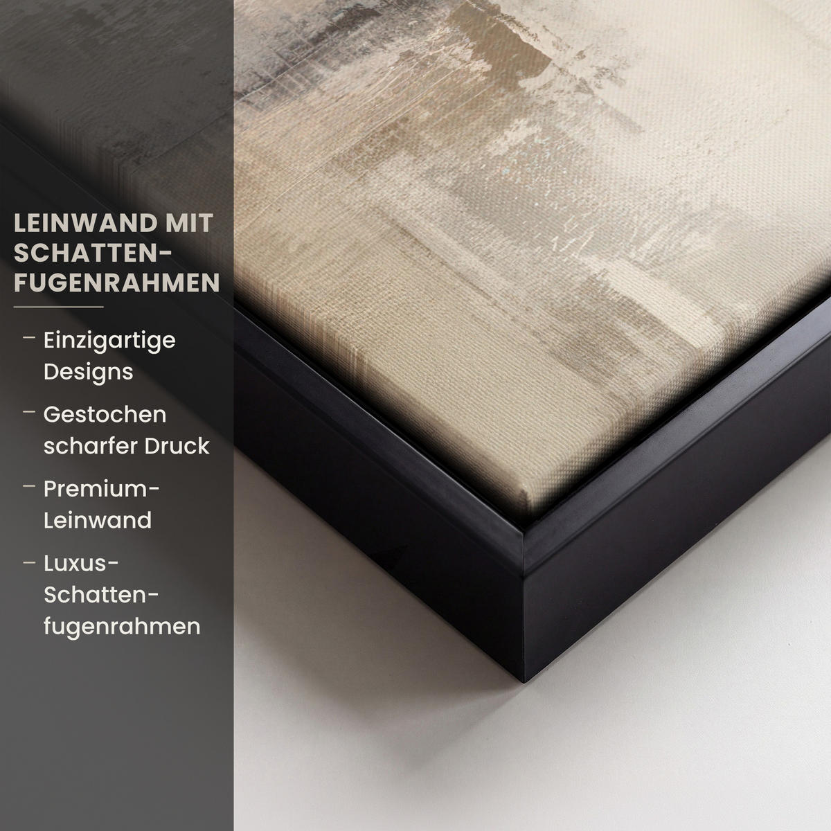 LEINWAND Bilder mit Rahmen - Moderne Kunst - Abstrakt - Beige - 40x30 - Beige, Textil (40/30cm) - MuchoWow