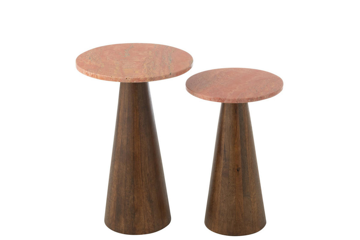 BEISTELLTISCH RUND - Braun, Holz (35/35/53cm) - J-Line