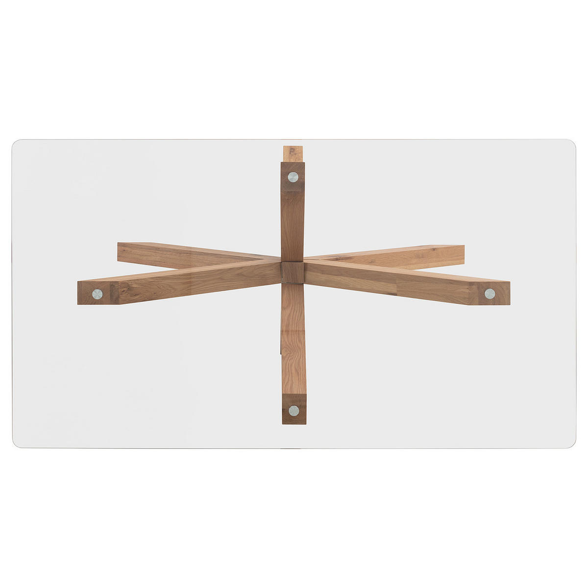 ESSTISCH rechteckig - Glas / Eiche massiv - Eiche - Eichefarben, Glas/Holz (90/160/76cm) - home24