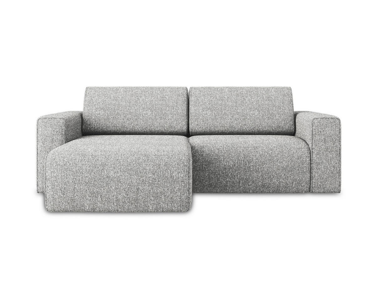 ECKSOFA Links Strukturstoff Stoff Grau - Beige/Silberfarben, Kunststoff/Textil (167/224cm) - Makamii