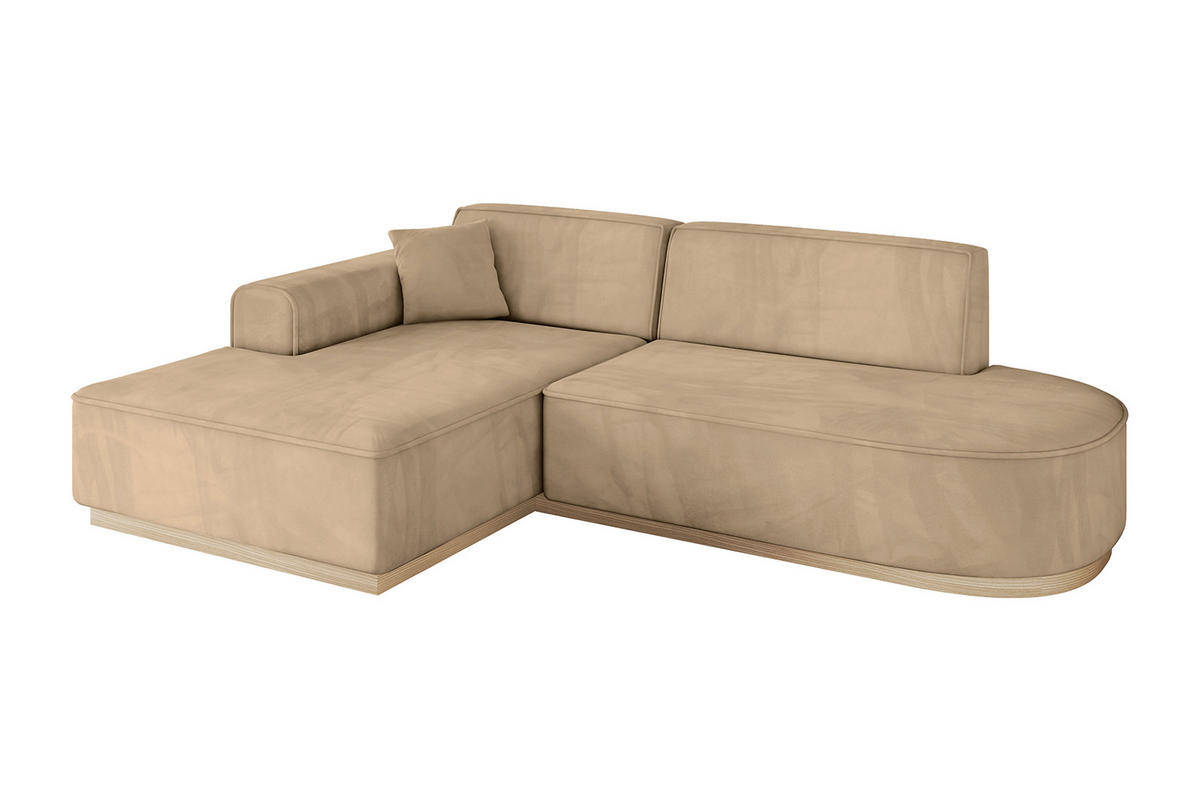 ECKSOFA Ottomane Links IREA-L1 - 234x171x83 cm Beige - Beige, Holzwerkstoff/Textil (234/171cm) - ALTDECOR