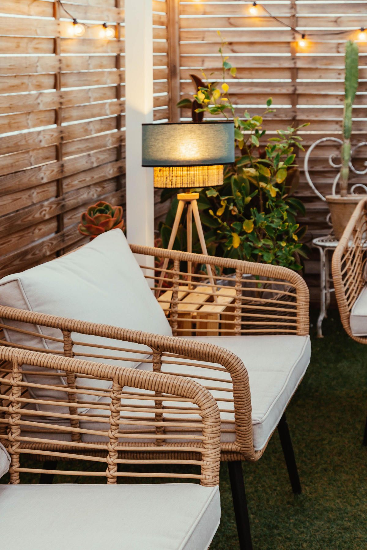 LOUNGE GARNITURA 4-sjed ratan prirodni Corinth Ii - prirodne boje, plastika - Beliani