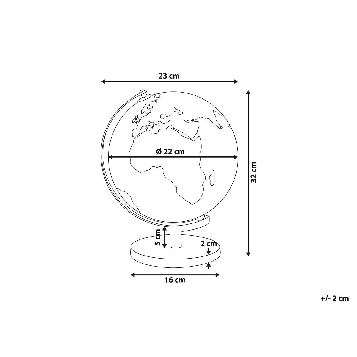 Globus LED Schwarz Magellan - Schwarz/Kupferfarben, Kunststoff (23/32/23cm) - Beliani