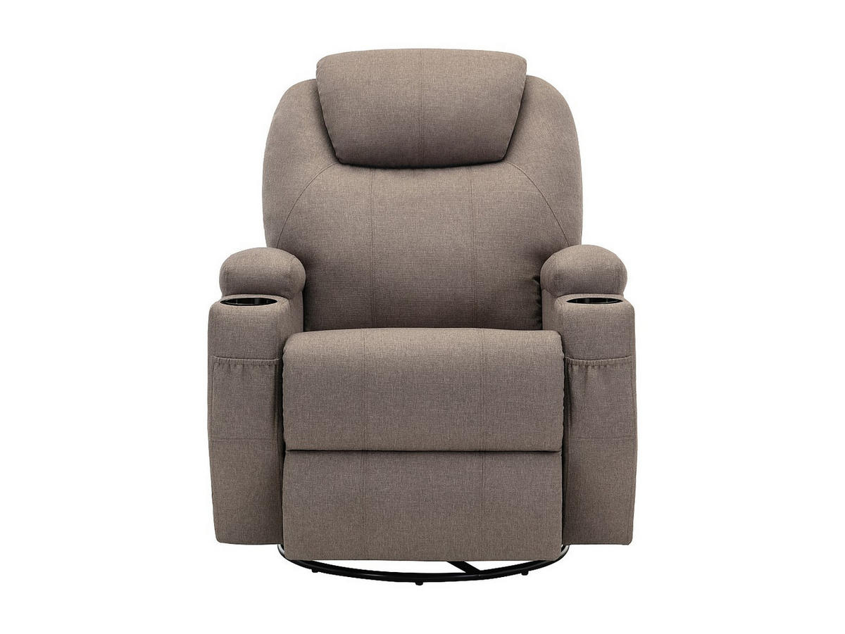 MASSAGESESSEL - Stoff - Graubraun - SILVANO - Braun, Textil (82/105/95cm) - Vente-Unique