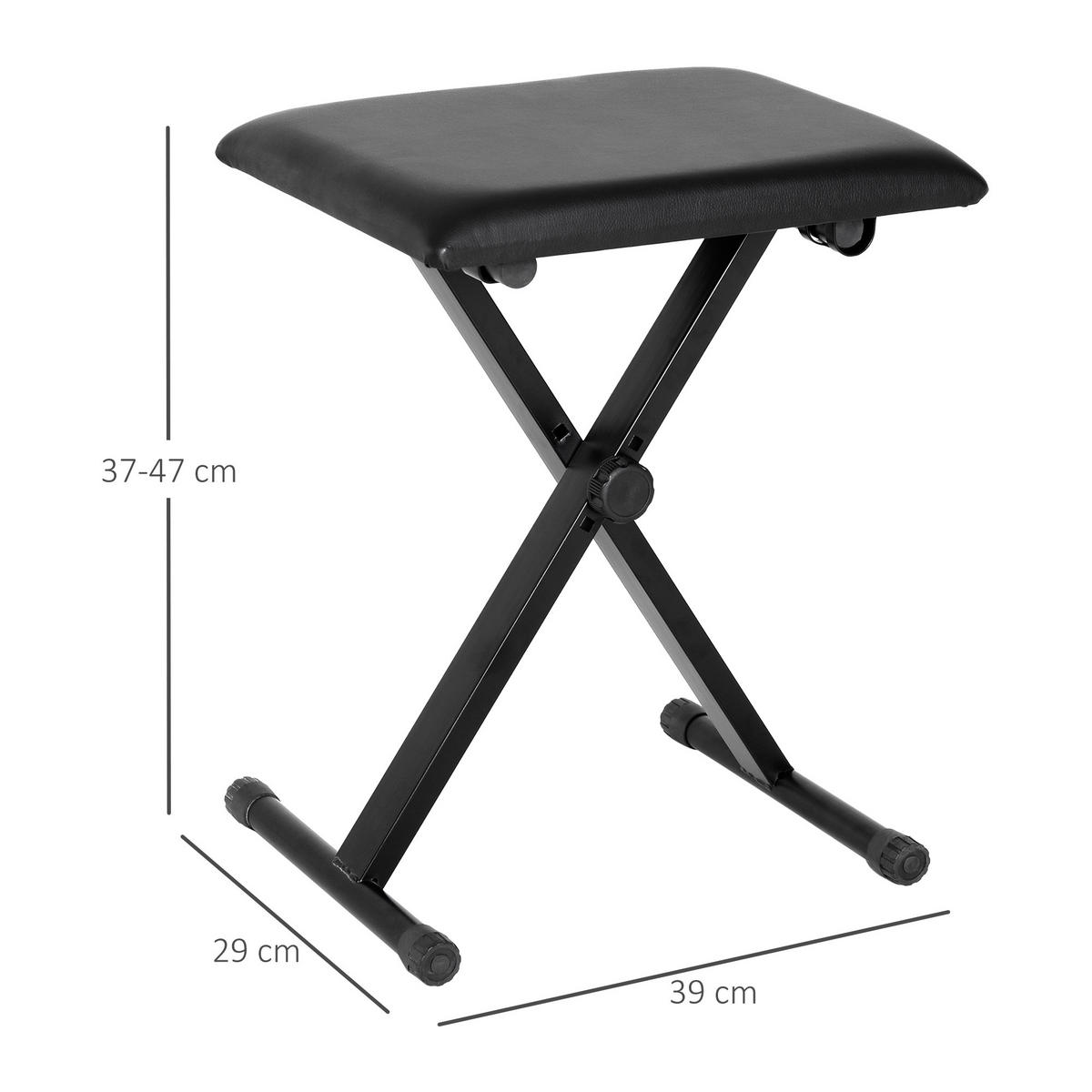 HOCKER DE-16363 klappbar & höhenverstellbar Schwarz - Schwarz, Metall (29/47/39cm) - ComfortXL
