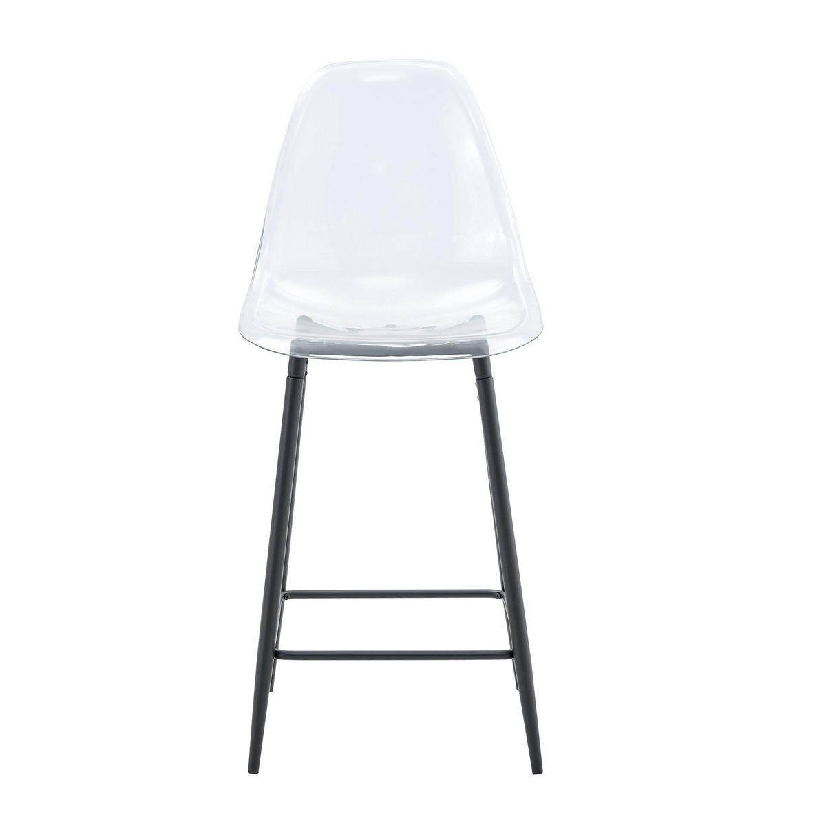 BARHOCKER Transparent mit Metallgestell - Schwarz, Kunststoff (45/102/51cm) - MIVRAY