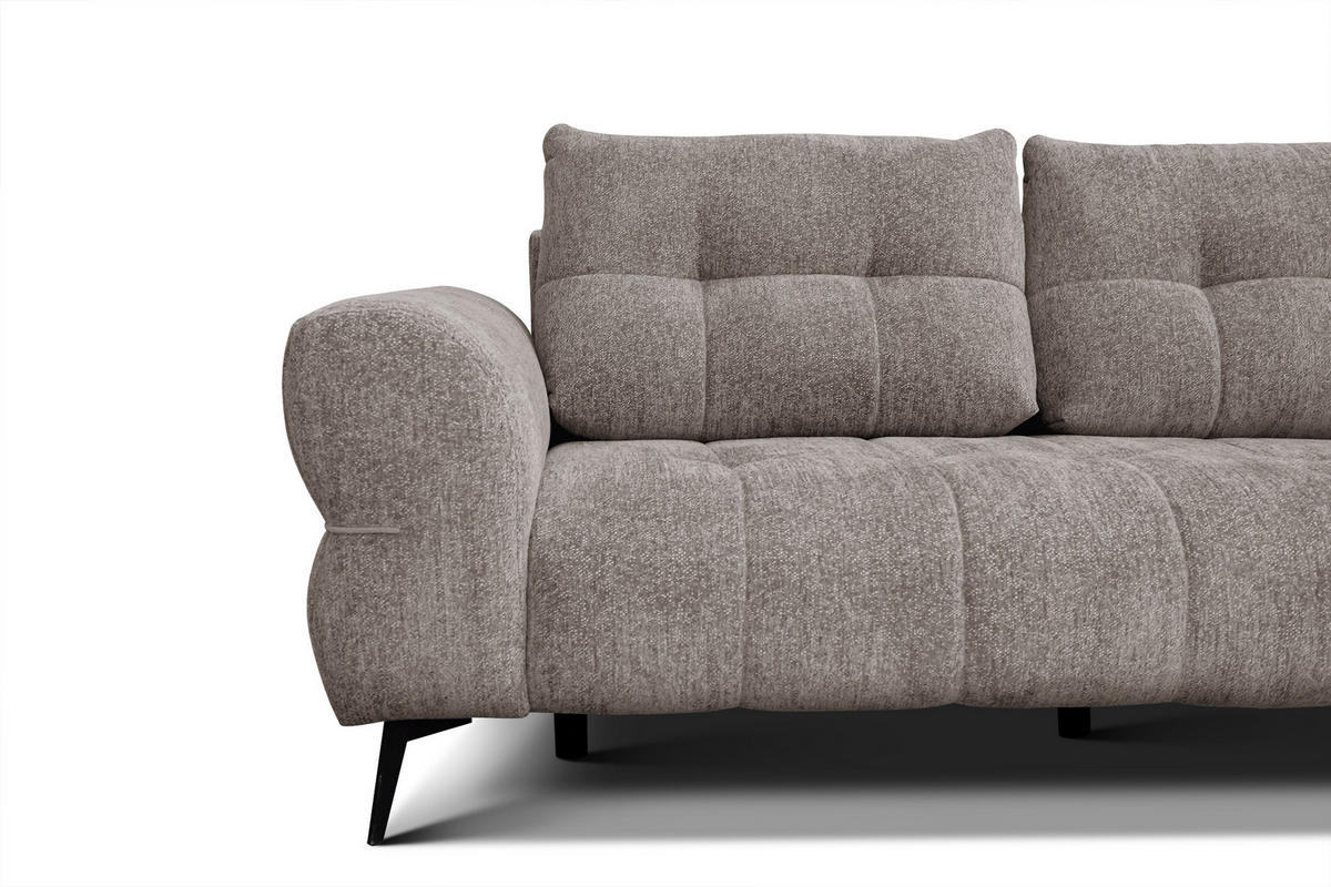 SOFA SALVINI 3-Sitzer, dunkelbeige - Beige, Holz/Textil (237/88/99cm) - Courtois Laville