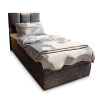 BOXBETT MERIL 90 90x200 cm mit Matratze und Topper - Grau - Grau, Holz (90/200cm) - MASSENO