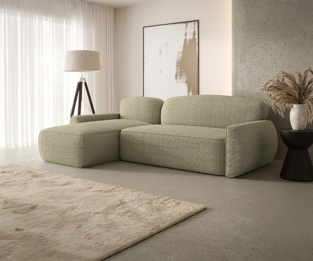 ECKSOFA mit Schlaffunktion LUCAS Quelle 06 Links - Beige, Textil (240/145cm) - Bedante