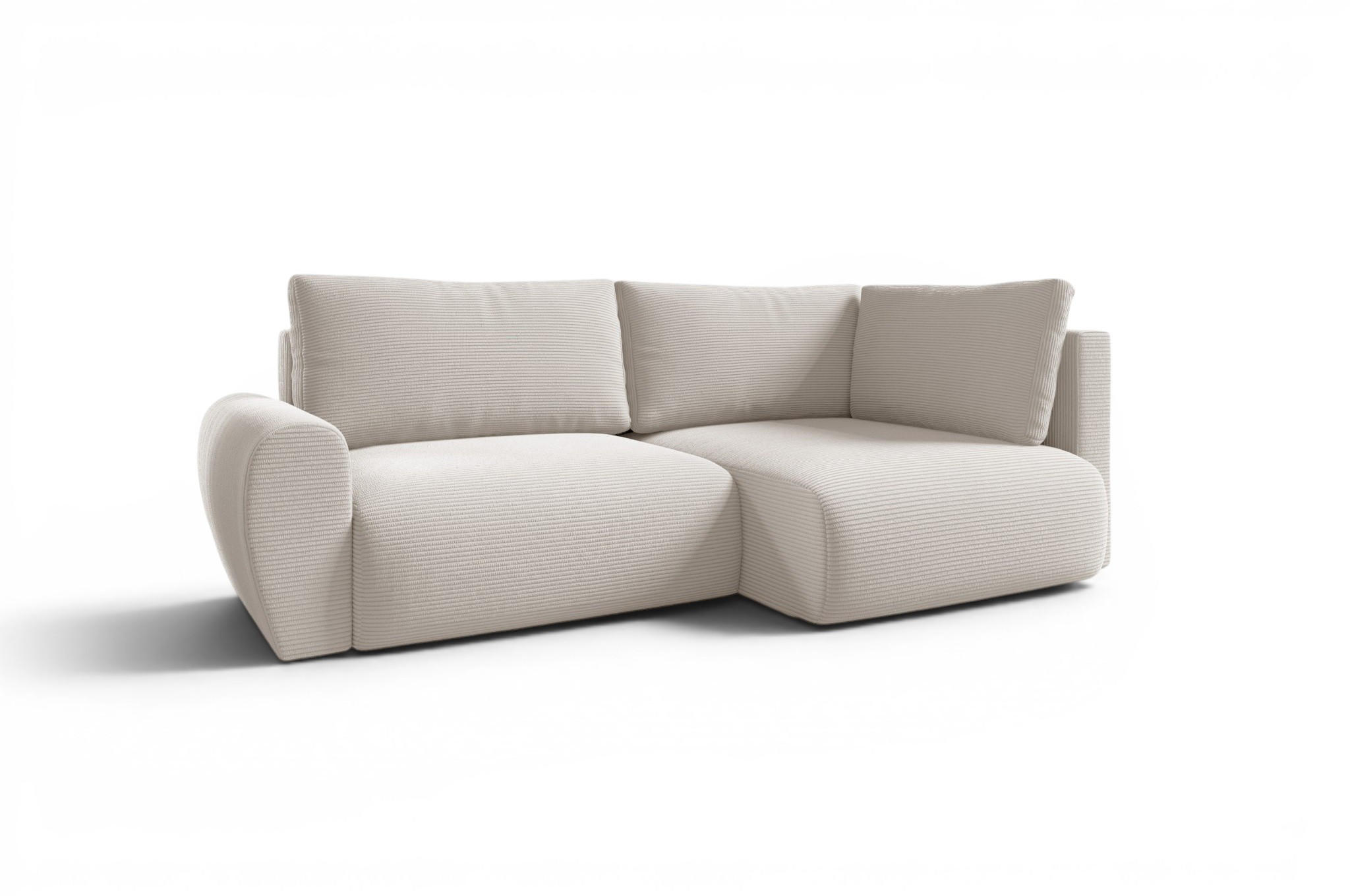 ECKSOFA Galan Mini Mit Schlaffunktion - Weiß, Holzwerkstoff/Textil (153/241cm) - Fun Möbel