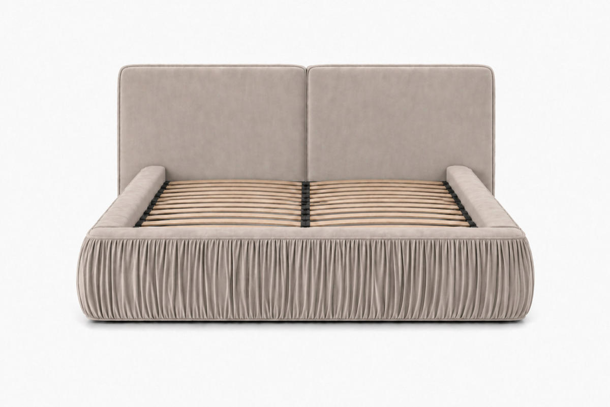 POLSTERBETT 08 140 x 200 cm – Riviera – Bett mit Gasdruckfedern und Stauraum - Beige, Holz (140/200cm) - ROYAL24_MARKT
