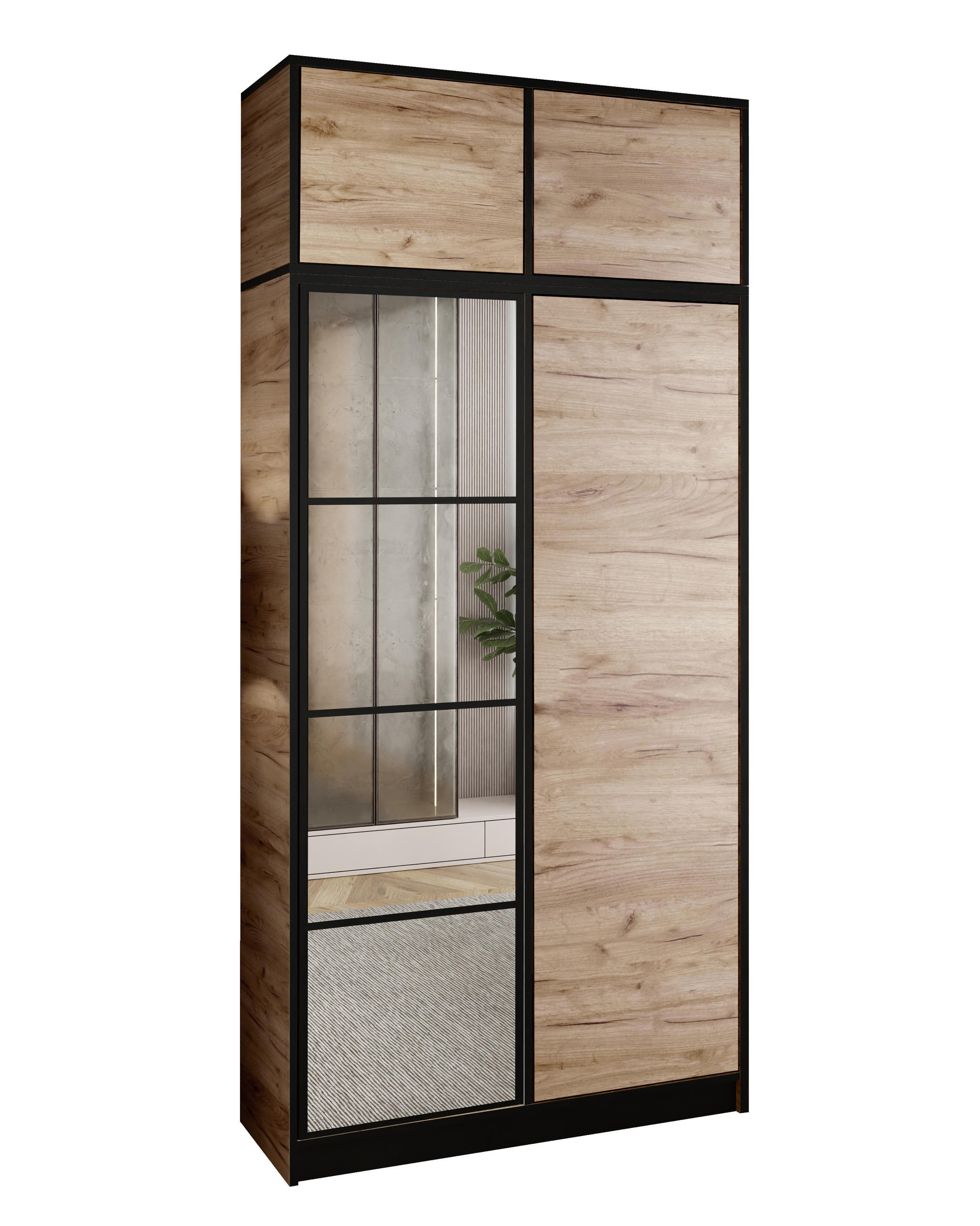 Kier Furniture ŠATNÍ SKŘÍŇ EDEN s nástavbou 2D Dub Craft