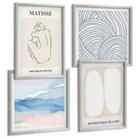 BILDER SET 4er Set - 50x50 cm & 40x60 cm Silberner Rahmen - Matisses abstrakte Formen - Silberfarben, Kunststoff (50/50cm) - TULUP
