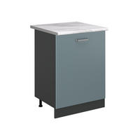 SPODNÍ SKŘÍŇKA KUCHYŇSKÉ LINKY R-Line, Modrošedá/Antracit, 60 cm s 1 dveřmi pracovná doska Mramor - antracitová/šedohnědá, kompozitní dřevo (60/81.6/60cm) - Vicco