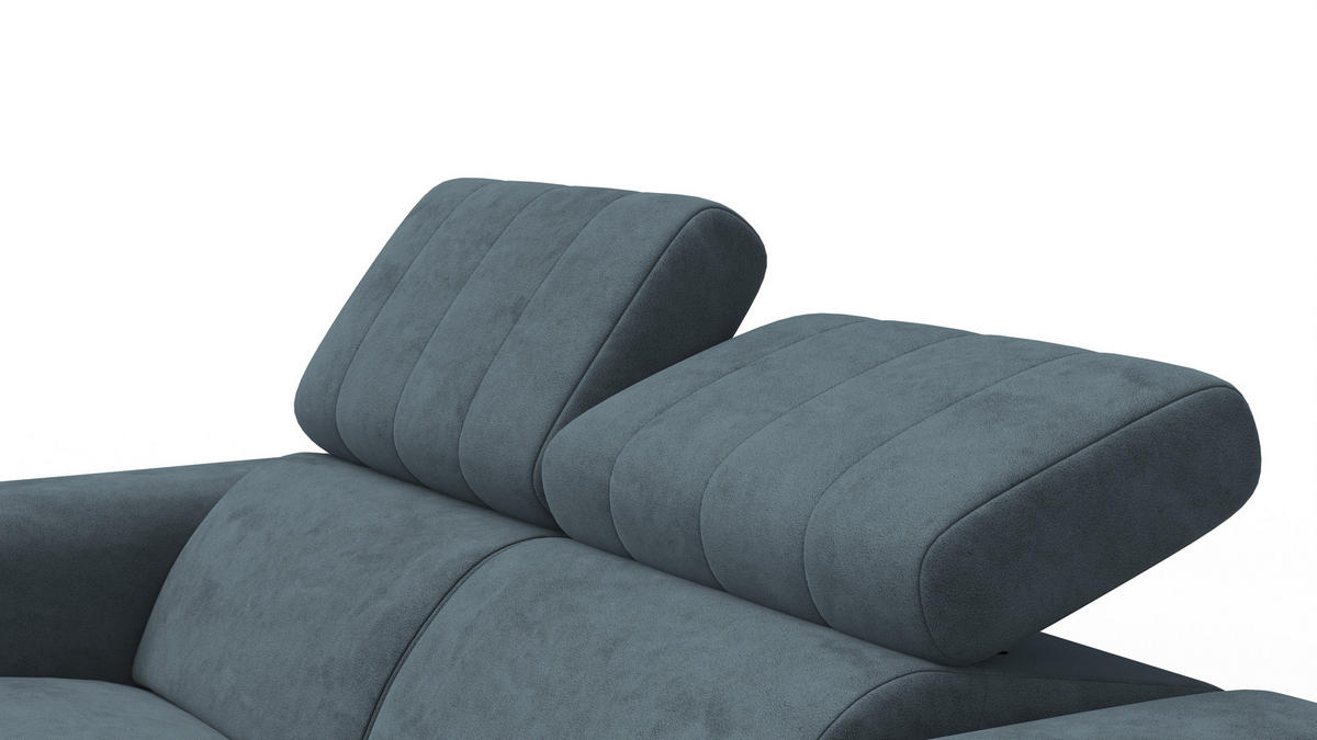 RELAXSOFA NORDEL 2-Sitzer, blaugrau - Blaugrau/Schwarz, Holz/Textil (150/80/105cm) - Courtois Laville