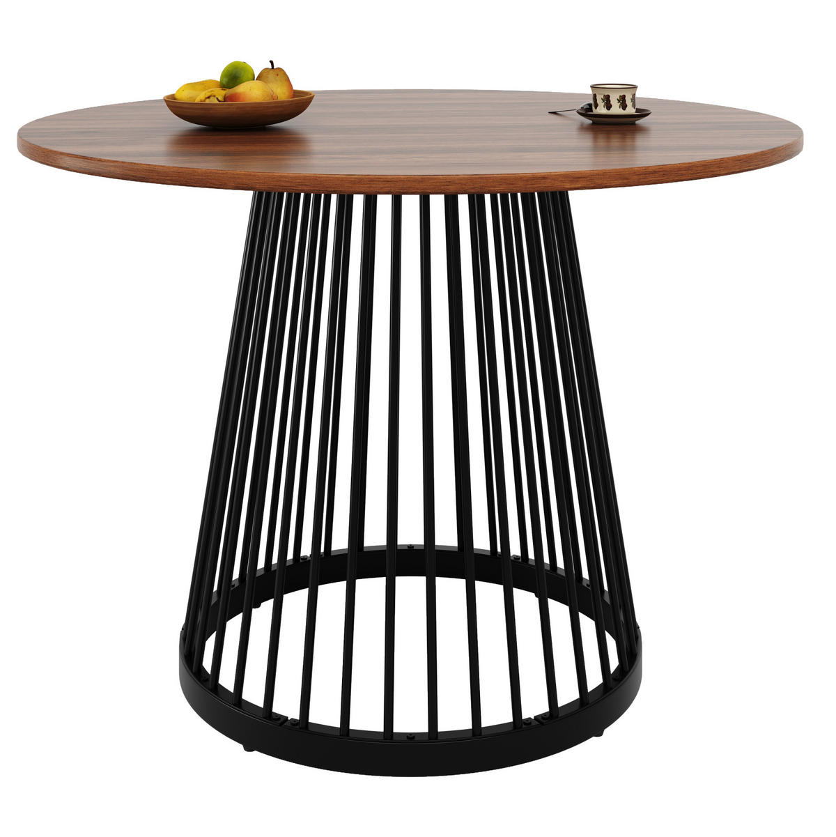 ESSTISCH 80x80x76 cm in Schwarz und Walnuss aus MDF mit Nussbaumoptik - Walnussfarben, Holzwerkstoff (80/80/76cm) - Modfu