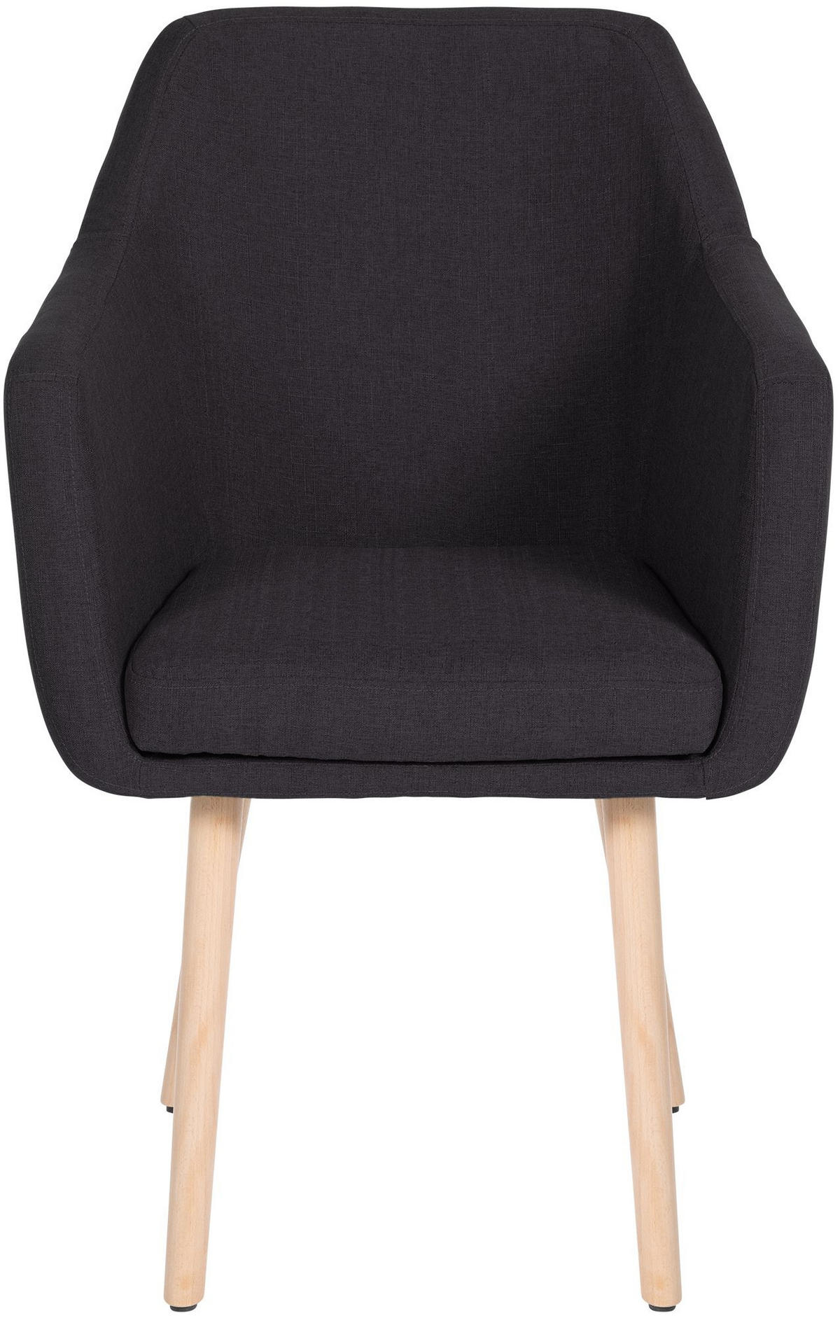 ARMLEHNENSTUHL Stoff schwarz - Eukalyptusholzfarben/Schwarz, Holz/Textil (61/88/57.5cm) - CLP