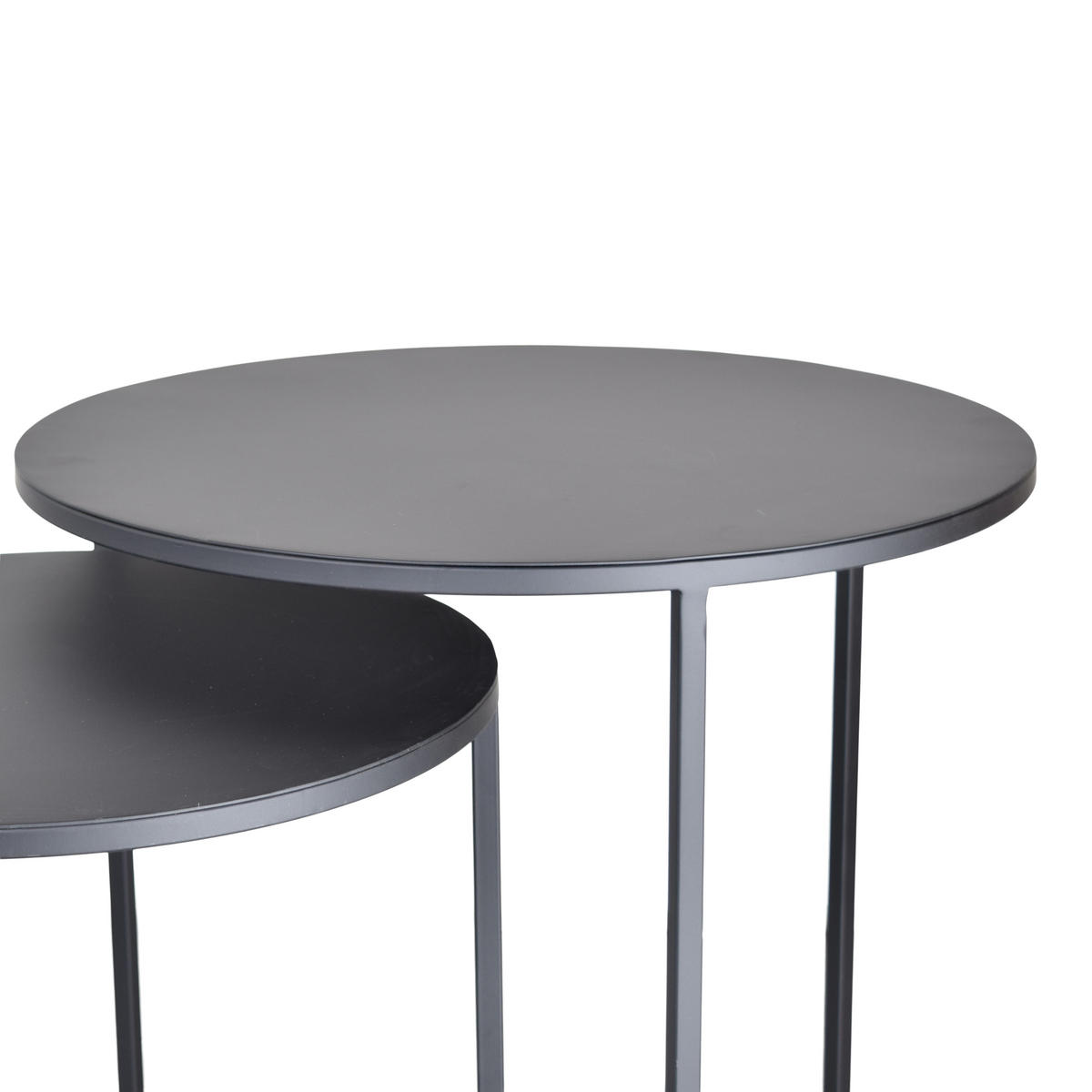 BEISTELLTISCH Elvy Schwarz 2er-set - Schwarz, Metall (49/49/52cm) - LOFT42