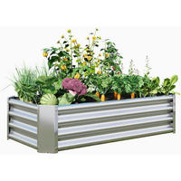 HOCHBEET-SET Metall Silber 120 x 60 x 30 cm - Silberfarben, Metall (60/30/120cm)