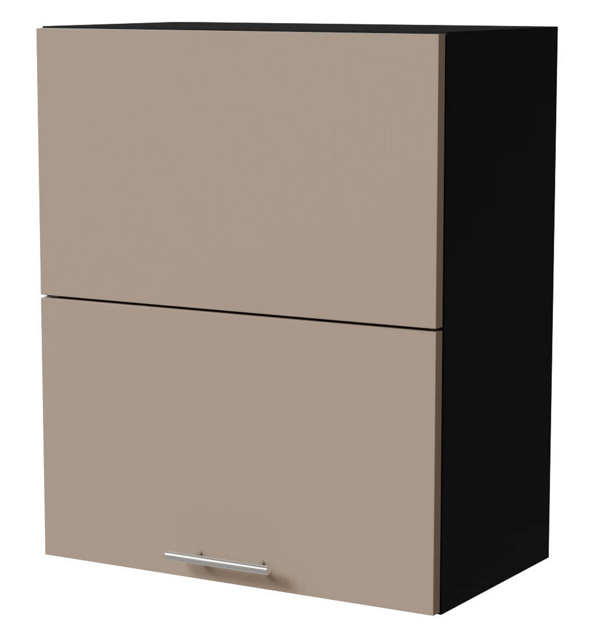 KLAPPHÄNGESCHRANK Brerra W8B/60-AV Schwarz / RAL 1019 graubeige Matt 60 / 32,5 / 72cm - Graubraun/Schwarz, Holz/Holzwerkstoff (60/72/32.5cm) - Feldmann-Wohnen