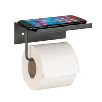 TOILETTENPAPIERHALTER Metall mit Ablage Desulo - Anthrazit, Metall (12/6.2/14cm)