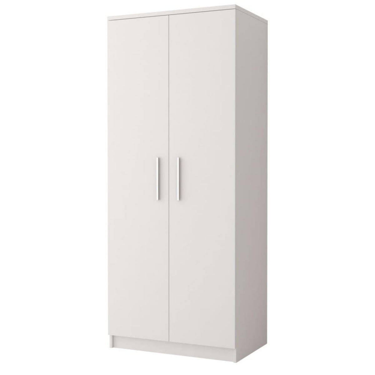 DREHTÜRENSCHRANK - MARSALA 2D Weiß - Weiß, Holzwerkstoff/Metall (80/193/50cm) - Möblo