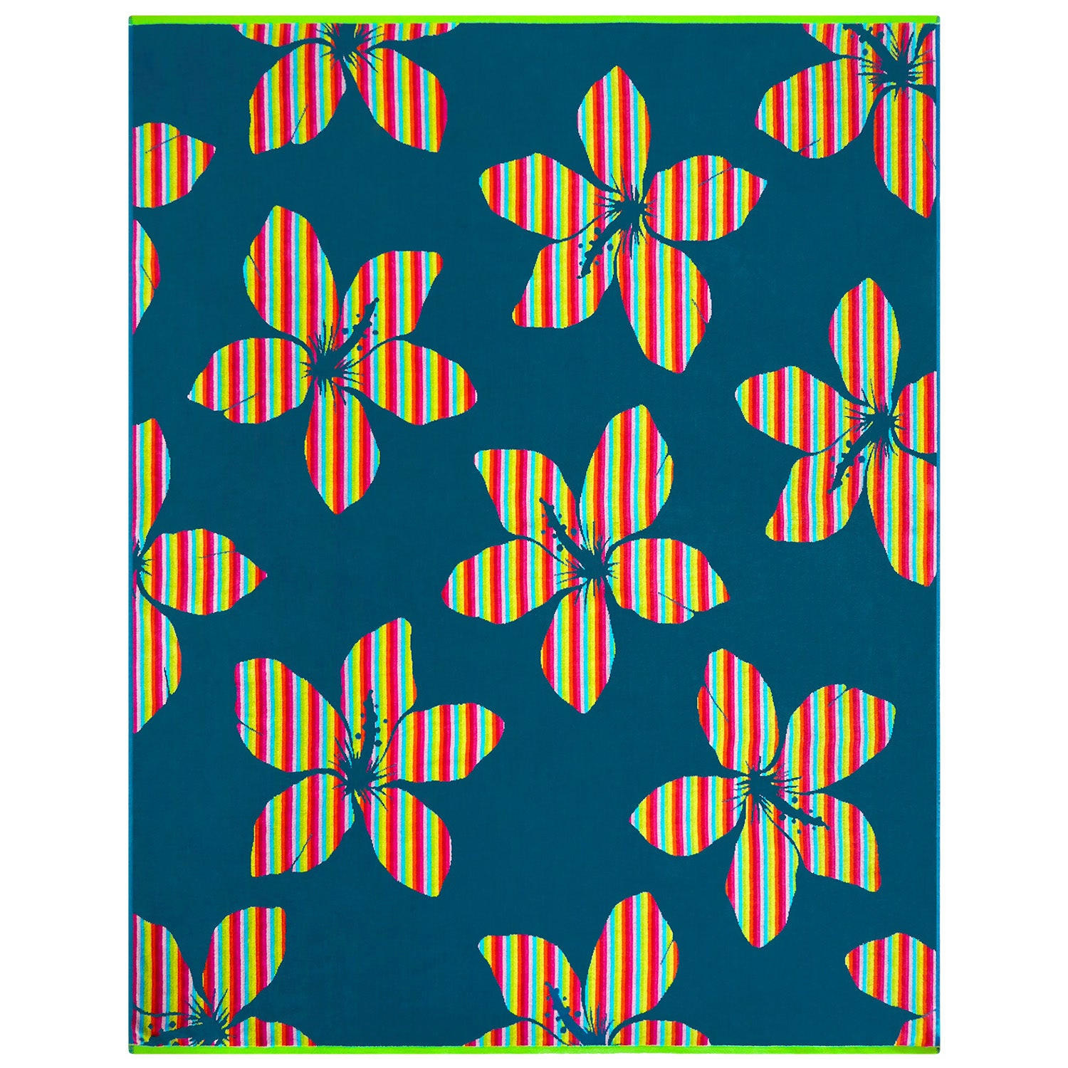 STRANDTUCH aus Veloursfrottee Jacquard Blau 140x180 400g/m² - Yakama - Blau, Textil (140/180cm) - LE COMPTOIR DE LA PLAGE