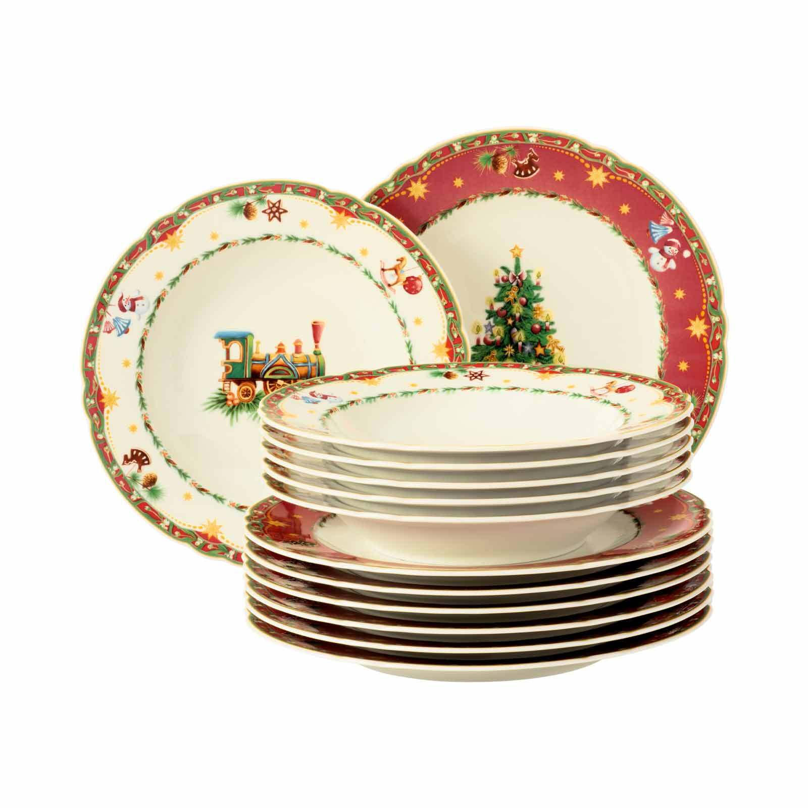 TAFELSERVICE Marieluise Weihnachtsnostalgie bunt 12er Set - Multicolor, Keramik (1/1/1cm) - Seltmann Weiden