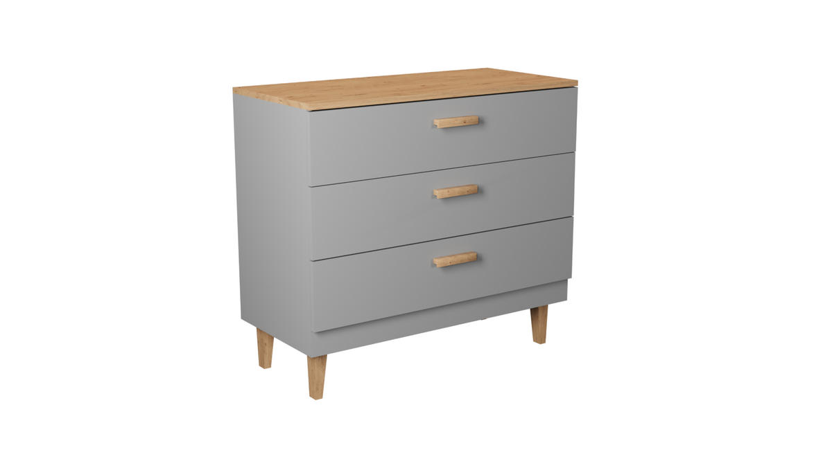 KOMMODE Denver 100/90/47 - Grau, Holzwerkstoff (100/90/47cm) - RAUMHIRSCH FURNITURE